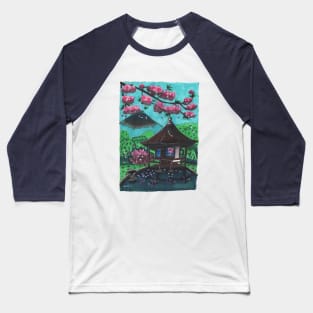 Japanese House by the Mountain Baseball T-Shirt